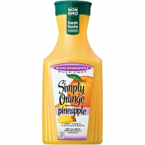Simply Orange 100% Juice Blend, With Pineapple, Pulp Free