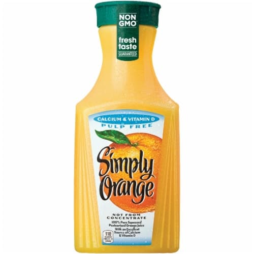Simply Orange 100% Juice, Orange, Calcium & Vitamin D, Pulp Free