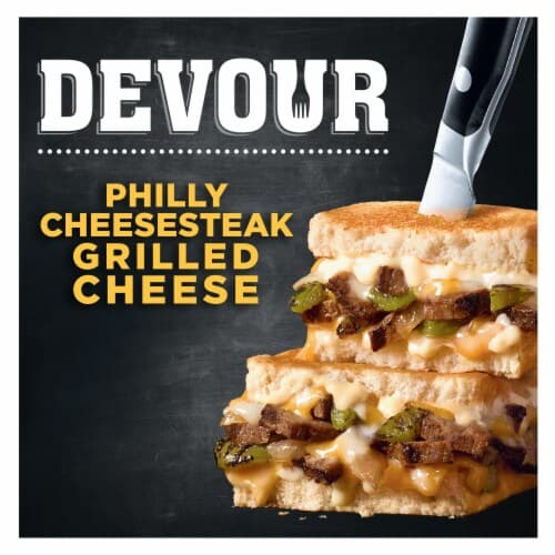 Devour Philly Cheesesteak Grilled Cheese With Roasted Green Peppers & Caramelized Onions  Meal