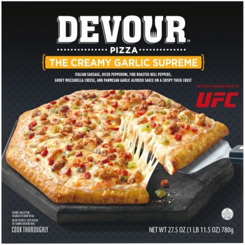 Devour The Creamy Garlic Supreme Pizza