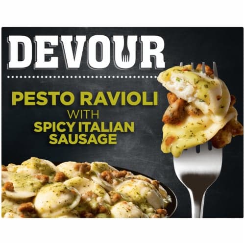 Devour Pesto Ravioli With Spicy Italian Sausage & Classic Basil  Meal