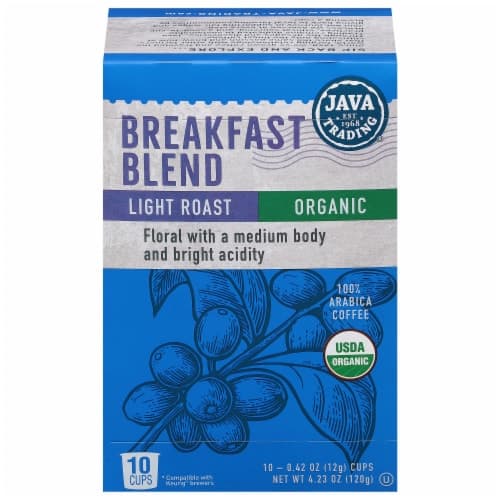 Java Trading Organic Breakfast Blend Light Roast Single Serve Coffee