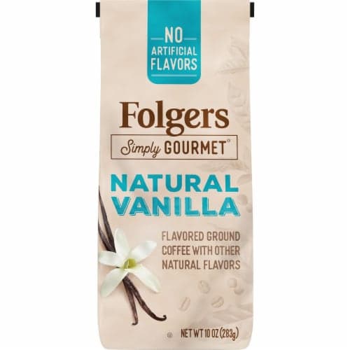 Folgers Simply Gourmet Natural Vanilla Flavored Ground Coffee, With Other Natural Flavors, 10-Ounce Bag