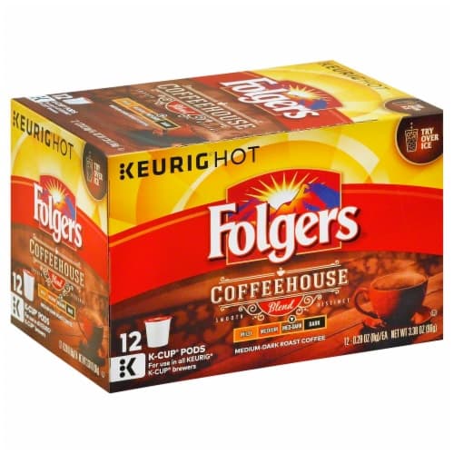 Folgers Keurig Hot Coffee, Medium-Dark Roast, Coffeehouse Blend, K