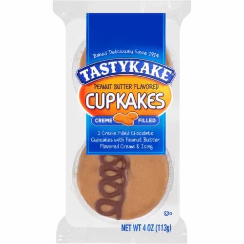 Tastykake, Cupkakes, Peanut Butter Flavored, Creme Filled