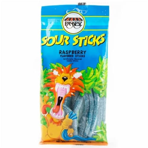 Paskesz Raspberry Flavored Sour Sticks Candy