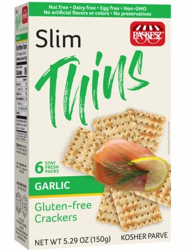 Paskesz Slim Thins Garlic Crackers