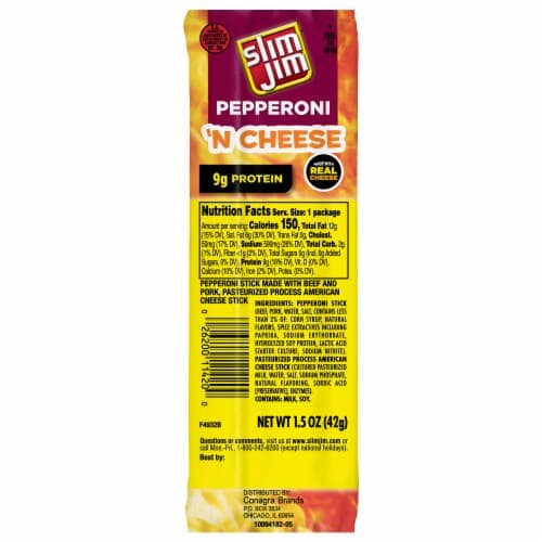 Slim Jim Pepperoni Stick, Pepperoni 'N Cheese