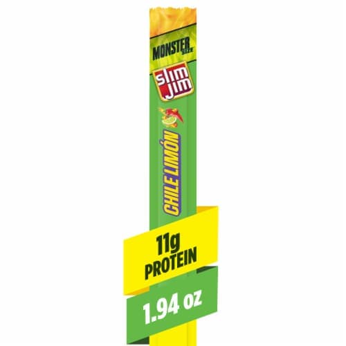 Slim Jim Monster Smoked Snack Stick Chili Limon On -The-Go Meat Snack