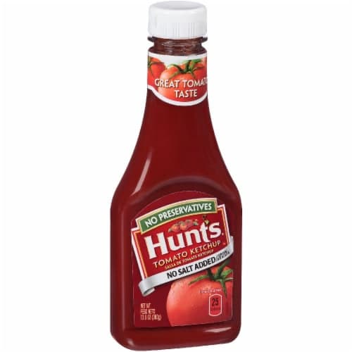 Hunt'S No Preservatives/No Salt Added Tomato Ketchup. Squeeze