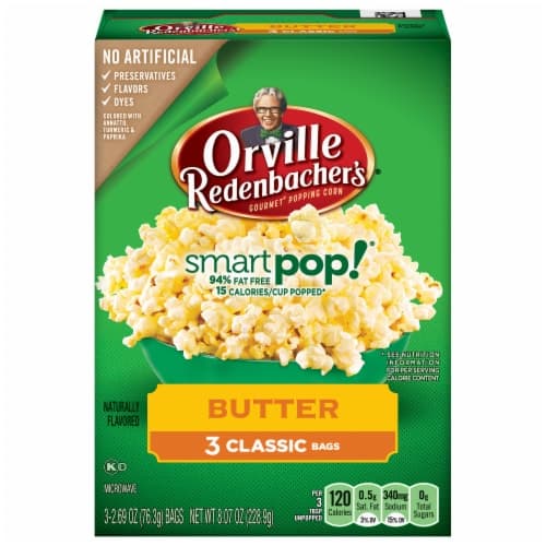 Orville Redenbachers Smartpop! Popping Corn, Gourmet, Butter, Classic Bags