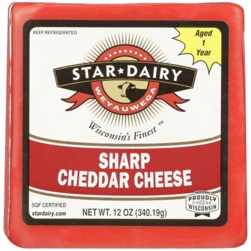 Weyauwega Star Dairy Sharp Cheddar Block Cheese