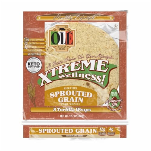 Ole Mexican Foods Tortilla Wraps, Sprouted Grain, High Fiber, Carb Friendly