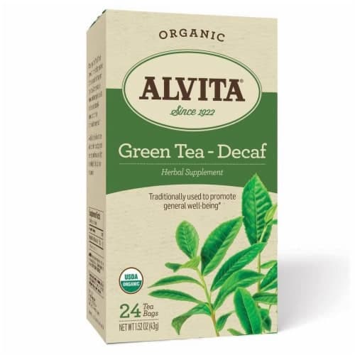 Alvita Organic Decaf Green Tea Herbal Supplement