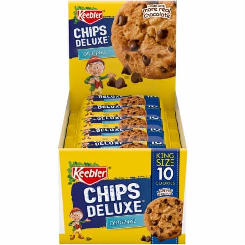 Keebler Chips Deluxe Original King Size Chocolate Chip Cookies