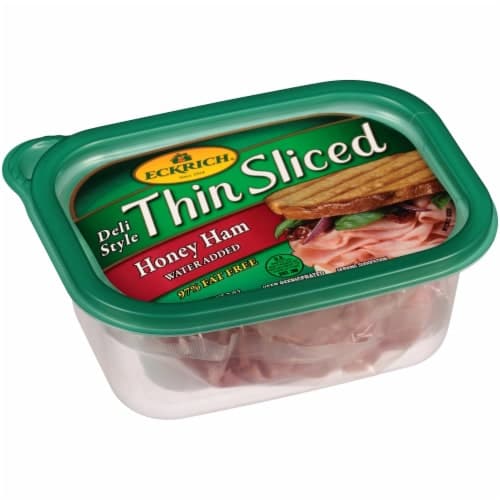 Eckrich Deli Style Thin Sliced Honey Ham Water Added. Tub