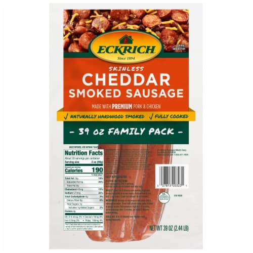 Eckrich Family Pack Skinless Cheddar Smoked Sausage