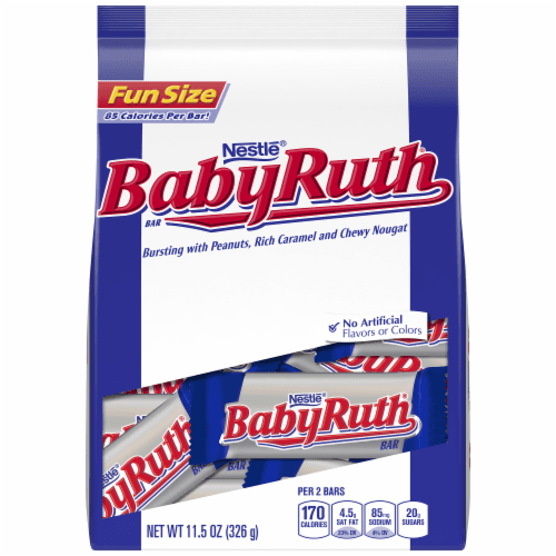 Baby Ruth Fun Size Candy Bars. Stand Up Bag