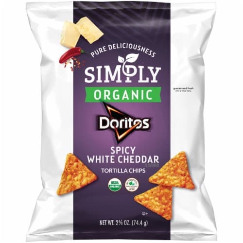 Doritos Simply Tortilla Chips, Organic, Spicy White Cheddar