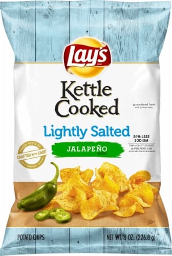 Lays Potato Chips Kettle Cooked Lightly Salted Jalapeno