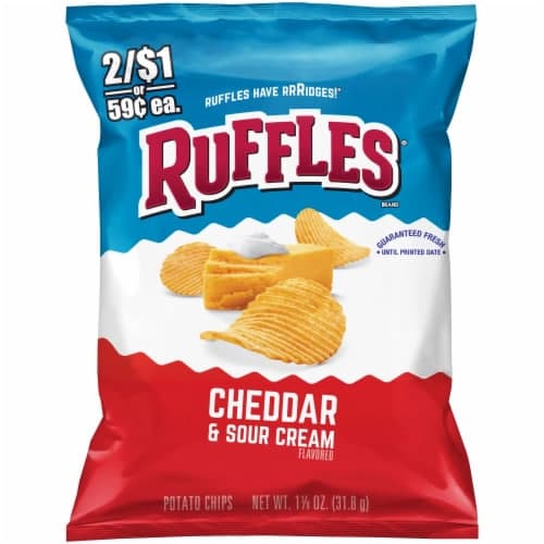Ruffles Potato Chip, Cheddar & Sour Cream Flavored