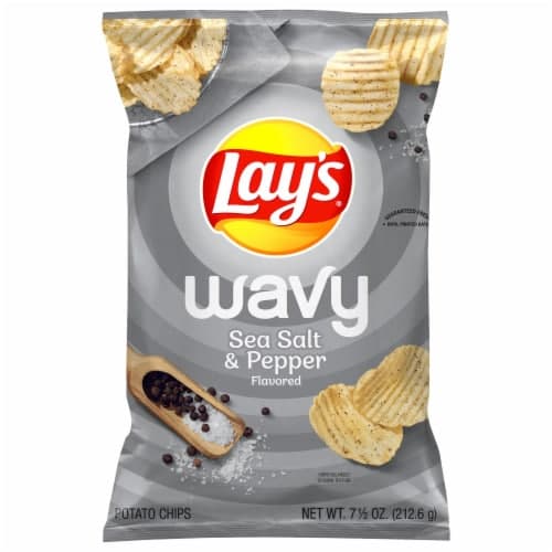 Lays Potato Chips Wavy Salt & Pepper