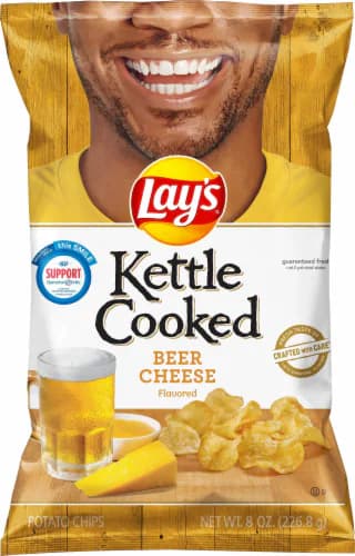 Lay'S Kettle Cooked Potato Chips Beer Cheese Bag