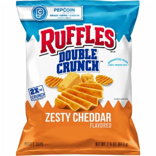 Ruffles Double Crunch Potato Chips Zesty Cheddar Flavored