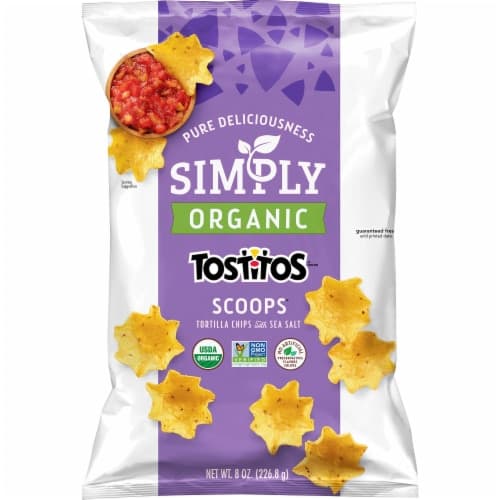 Tostitos Tortilla Chips, Organic, Sea Salt, Scoops