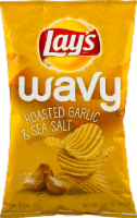 Lays Wavy Potato Chips, Roasted Garlic & Sea Salt Flavored