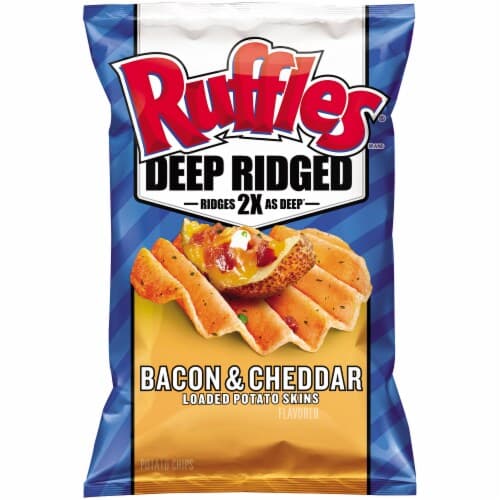 Ruffles Deep Ridged Bacon & Cheddar Loaded Potato Skins Chip