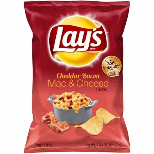 Lays Potato Chips, Cheddar Bacon Mac & Cheese Flavored