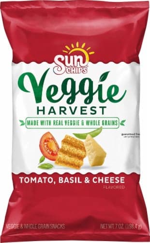 Sun Chips Veggie Harvest Veggie And Whole Grain Snacks, Tomato, Basil & Cheese Flavored