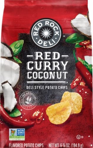 Red Rock Potato Chips, Flavored, Deli Style, Red Curry Coconut