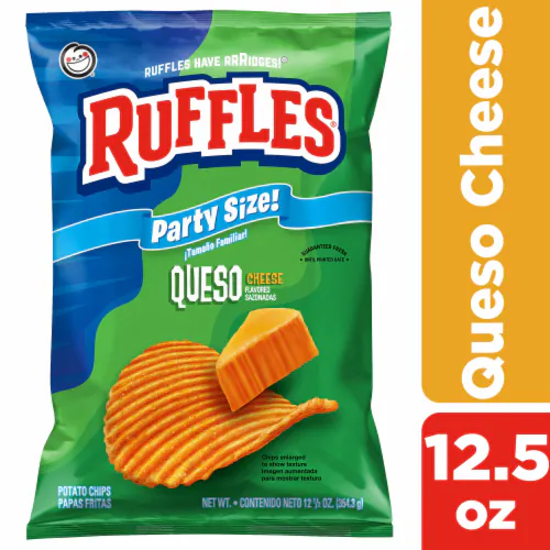 Ruffles Potato Chips Queso 12 , Party Size