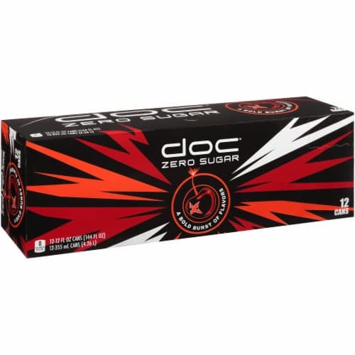 Doc X Soda, Zero Sugar, Explosive Black Cherry