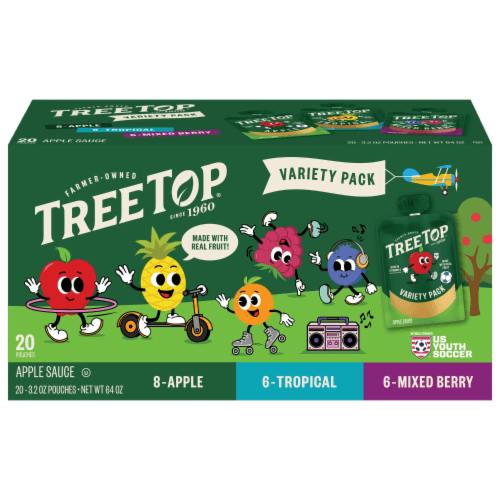 Tree Top Apple Mix Berry Tropical Variety Pack Apple Sauce Pouch