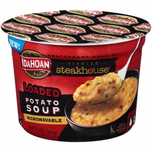 Idahoan Steakhouse Potato Soup, Premium, Loaded, Microwavable