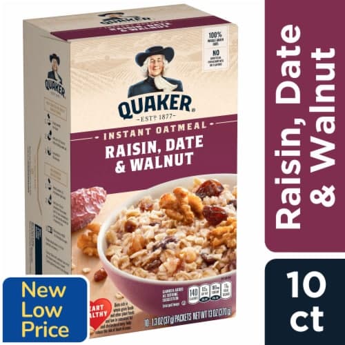 Quaker Oatmeal Instant With Real Raisin Date & Walnut