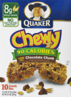 Quaker, Chewy - Granola Bars, 90 Calories, Low Fat, Chocolate Chunk