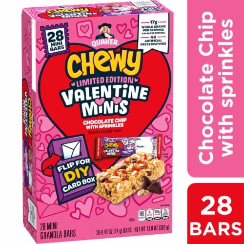 Quaker Chewy Valentine Minis Chocolate Chip Granola Bars