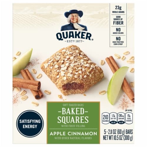 Quaker Baked Squares Apple Cinnamon Soft Baked Breakfast Bars Snack Bars