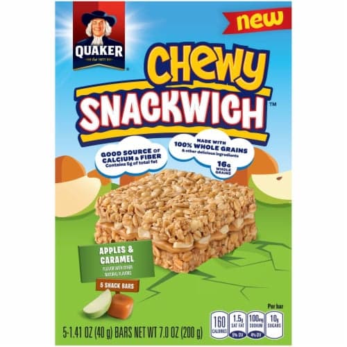 Quaker Chewy Snackwich Apples & Caramel Bars (5-) Plastic Bag