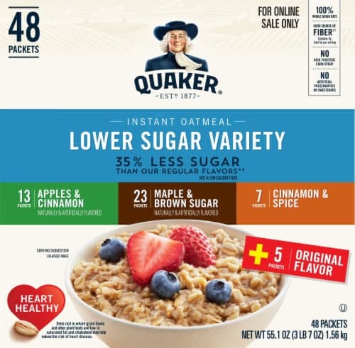 Quaker Lower Sugar Instant Oatmeal Variety