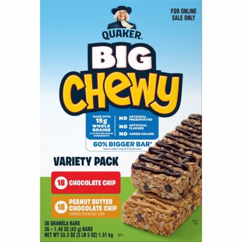 Quaker Big Chewy Chocolate Chip & Peanut Butter Granola Bars Variety