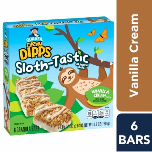 Quaker Granola Bars, Vanilla Cream, Sloth-Tastic