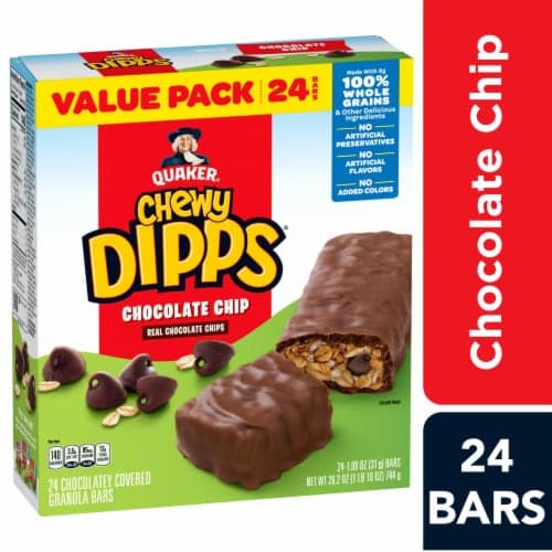Quaker Chewy Dipps Chocolatey Covered Chocolate Chip Granola Bars