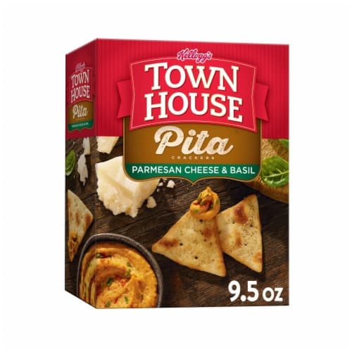 Town House Crackers, Oven Baked, Pita, Parmesan Cheese & Basil