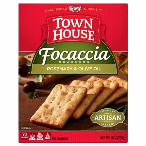 Town House Crackers, Rosemary & Olive Oil, Focaccia