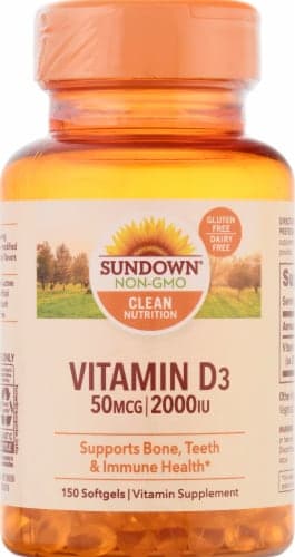 Sundown Naturals Vitamin D3 50 Mcg Vitamin Supplement Softgels